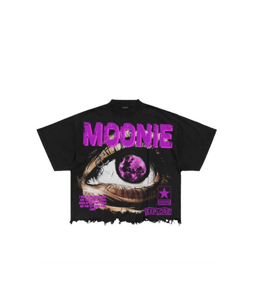 Purple Cropped MOONIE Tee